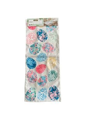 HOUSE AND GARDEN 14x72 Colorful Spring Easter Eggs Table Runner NWT